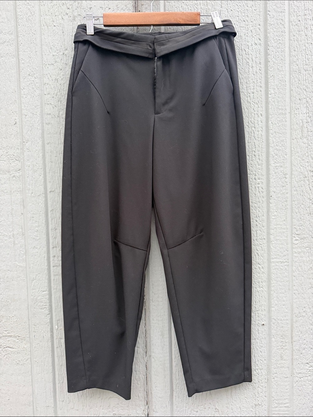 Zara Black Tailored Barrel Pants